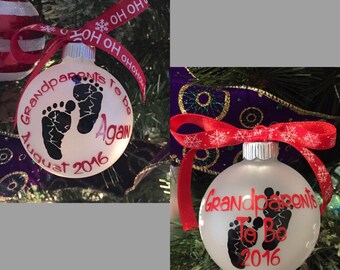 Baby annoncement , pregnancy, baby,  Pregnant, Personalized Ornament,  Grandparents to be, customized, Christmas ornament