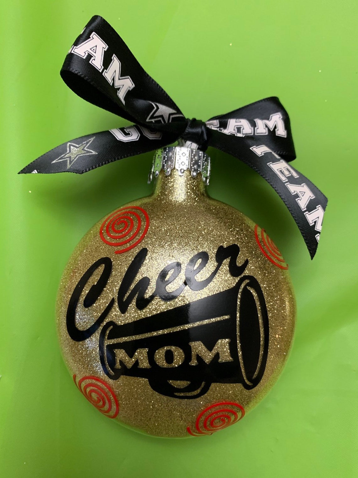 Cheer Cheerleading Ornament Ornaments Cheer Mom Glass Etsy