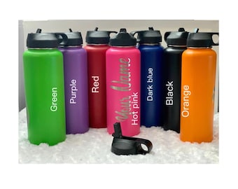 Personalized Laser-Etched Flask, Custom Name Flask, Holiday Gift, Gym Water Bottle, Custom Gifts, Custom  Flask, Birthday Gift,Holiday Gift,