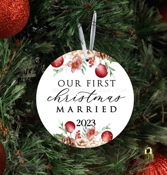 Personalized Wedding Ornament, Gifts For Newlyweds, Christmas Ornament, Personalized Christmas Ornament, Engagement Ornament, Ornament