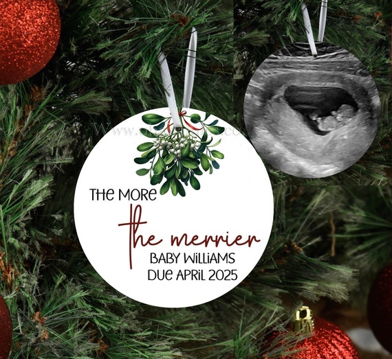 The more the Merrier , Grandparent to be ornament ,Ceramic Ornament. Baby Annoncement, Pregnancy annoncent Ornament,Christmas ornament,