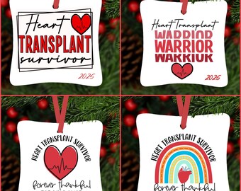 Pacemaker, Heart Transplant, Heart Warrior, ICD, Transplant, Organ, Personalized Ornament, Heart, Christmas ornament, Ornament,