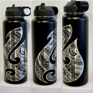 Hawaiian Hook, Makau, Aloha, Tribal, Flask, Water, Coffee, Tea, Water Bottle, Personalized, fathers day, Ohana, Water Bottle, Flask, Water