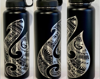 Hawaiian Hook, Makau, Aloha, Tribal, Flask, Water, Coffee, Tea, Water Bottle, Personalized, fathers day, Ohana, Water Bottle, Flask, Water
