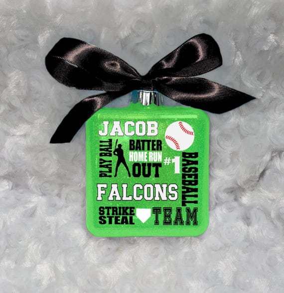 Baseball Ornament, Personalized baseball Ornament, Custom Baseball Ornament, Team Baseball Gift, Ornament for Baseball  player, Cheer Gift