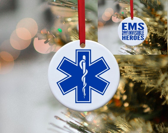 EMS, Paramedic, Nurse, EMT, Hero, Police, Firefighter, Ornament, Christmas, Christmas Ornament