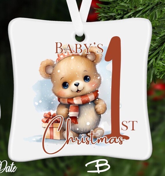 1st Christmas , First Christmas, Kids Ornament, Ceramic,Ornament. Glass Ornament Christmas . Reindeer, Christmas ornament, 2023