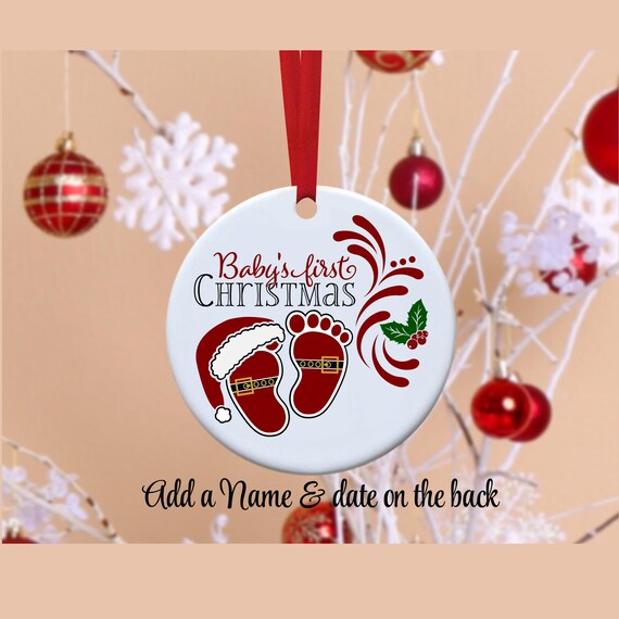 Baby First Christmas Ornament, Baby Girl First Christmas Ornament,Baby Boy First Christmas Ornament,Custom Boy Ornament,First Christmas Gift