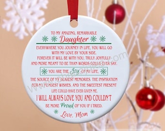 Personalized ornament, Christmas ornament, Sentimental Ornament, Cherished Keepsake, Ornament For Son, Ornament For Daughter,Family keepsake