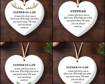 Father in law , Stepdad, Bonus Dad, Christmas ornament, Ornament, Personalized Ornament, Gifts for Dad, Gifts for Father in law, Grooms Dad