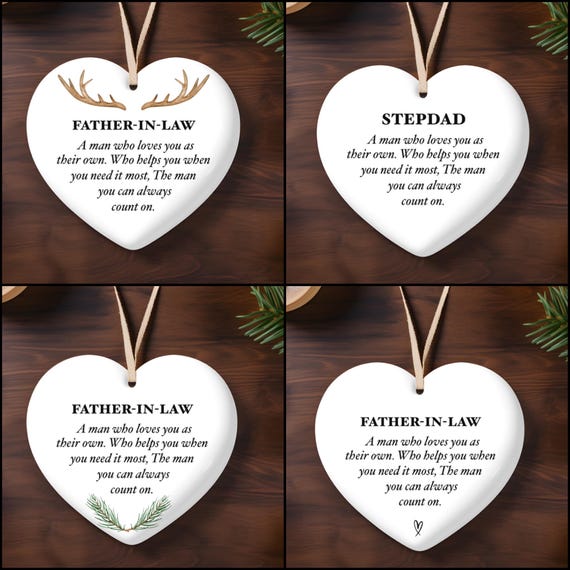 Father in law , Stepdad, Bonus Dad, Christmas ornament, Ornament, Personalized Ornament, Gifts for Dad, Gifts for Father in law, Grooms Dad