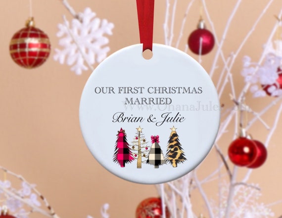 Personalized Married Couple Ornament, First Christmas Married, Married Couple Ornament, Personalized Ornament, Christmas Ornament, Married