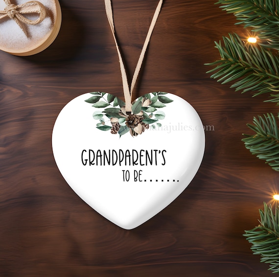 Grandparents to be, Grandparent to be ornament ,Ceramic Ornament. Baby Annoncement, Pregnancy Surprise,Ornament,Christmas ornament, Sonogram