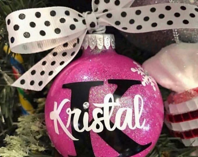 Featured listing image: Personalized  Ornament, Glass Ornament, Christmas Ornament, Personalized
