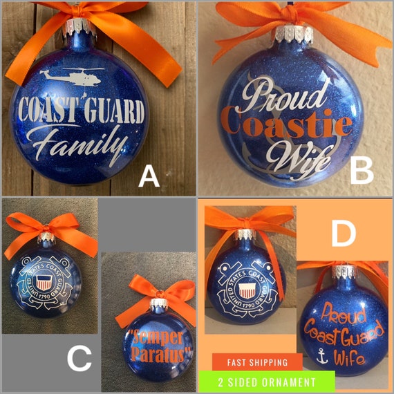 Coast Guard Ornament, Coastie, Coast Guard, Military Ornament, Glass Ornament, Christmas ornament