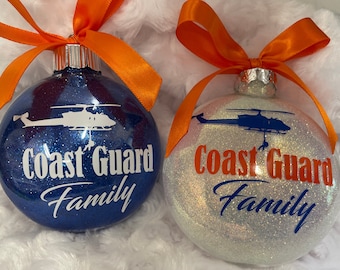 Coast Guard, Glass Ornament, Christmas Ornament, Coast Guard  Wife, Coast Guard Mom, Coast Guard, home decor, USCG