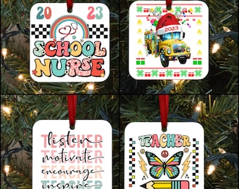 School Nurse Ornamentals, School Nurse Gifts, Teacher Christmas Gift, Bus Driver Gift, Bus driver ornament, Ornament