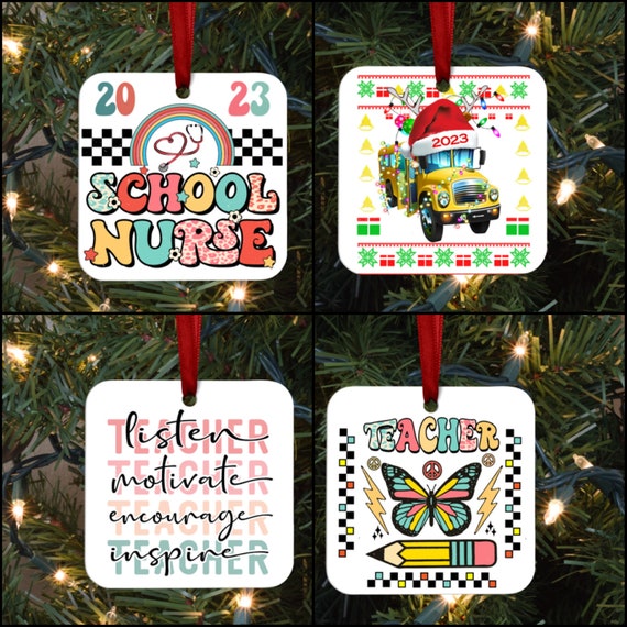 School Nurse Ornamentals, School Nurse Gifts, Teacher Christmas Gift, Bus Driver Gift, Bus driver ornament, Ornament