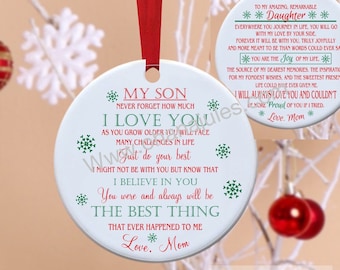 Son, Daughter, Ornament, Personalized, Holiday Decore, Christmas Tree, Personalized Ornament, Ornament for Son, Ornament for Daughter