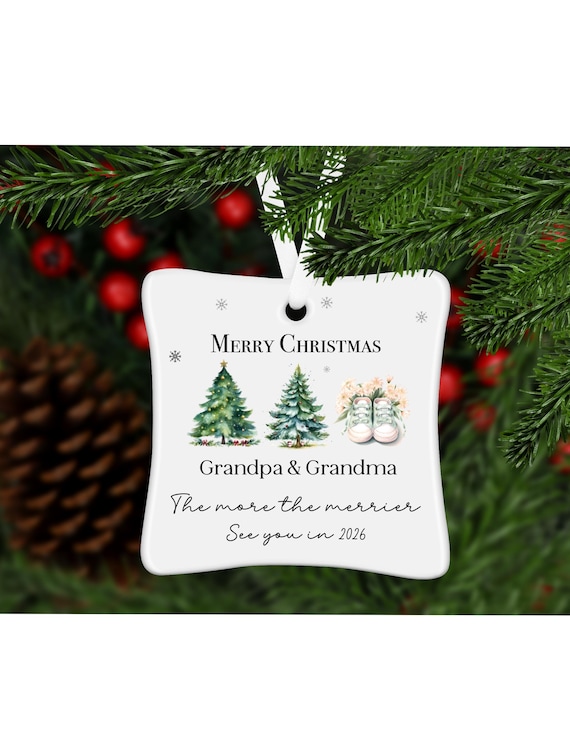 Grandparents to be, Grandparent to be ornament ,Ceramic Ornament. Baby Annoncement, Pregnancy Surprise,Ornament,Christmas ornament, Sonogram