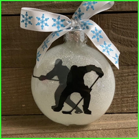 Hockey Ornament, Hockey, Glass Ornament, Christmas Ornaments, Personalized Ornaments, Christmas