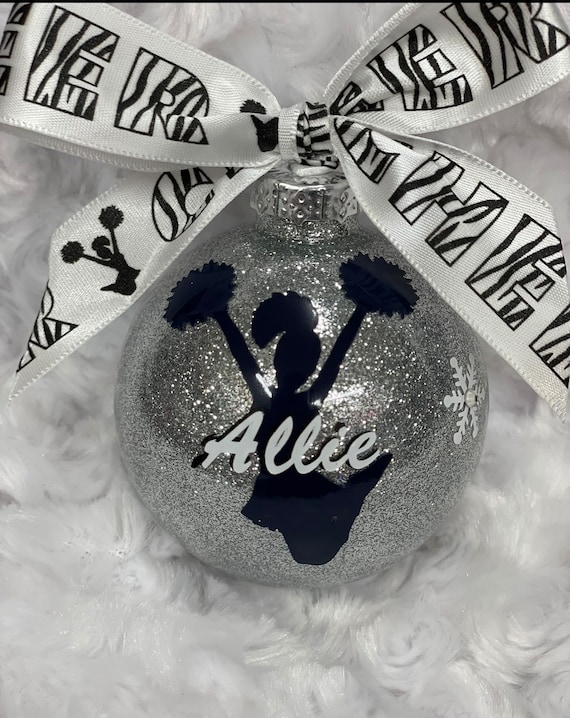Personalized Cheer Ornament ,Custom Cheerleader Christmas Ornament ,Cheerleading Team Gift ,Glass or Plastic Ornament