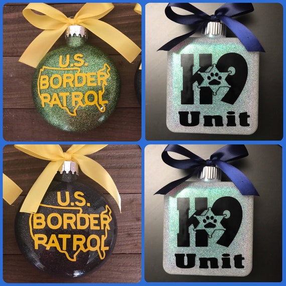 Border Patrol, Border Patrol Ornaments, Personalized, Glass Ornament, Border Patrol, Christmas ornament
