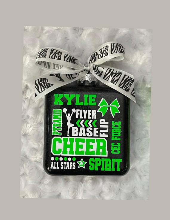 Cheerleader Ornament, Coach Ornament, Cheerleader, Cheerleading Ornament, Personalized Cheer Team Ornament. Cheer Gift, Cheer Ornament