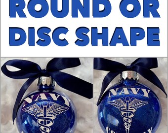 Corpsman, Navy Corpsman Ornament , Glass Ornament, Navy, Military
