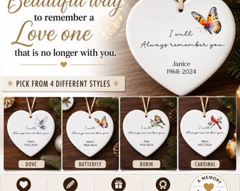 Ceramic Remembrance, Ornament, In Memory, Parent loss remembrance, Memorial Christmas Tree Ornaments,Christmas Ornament, Always Remember you