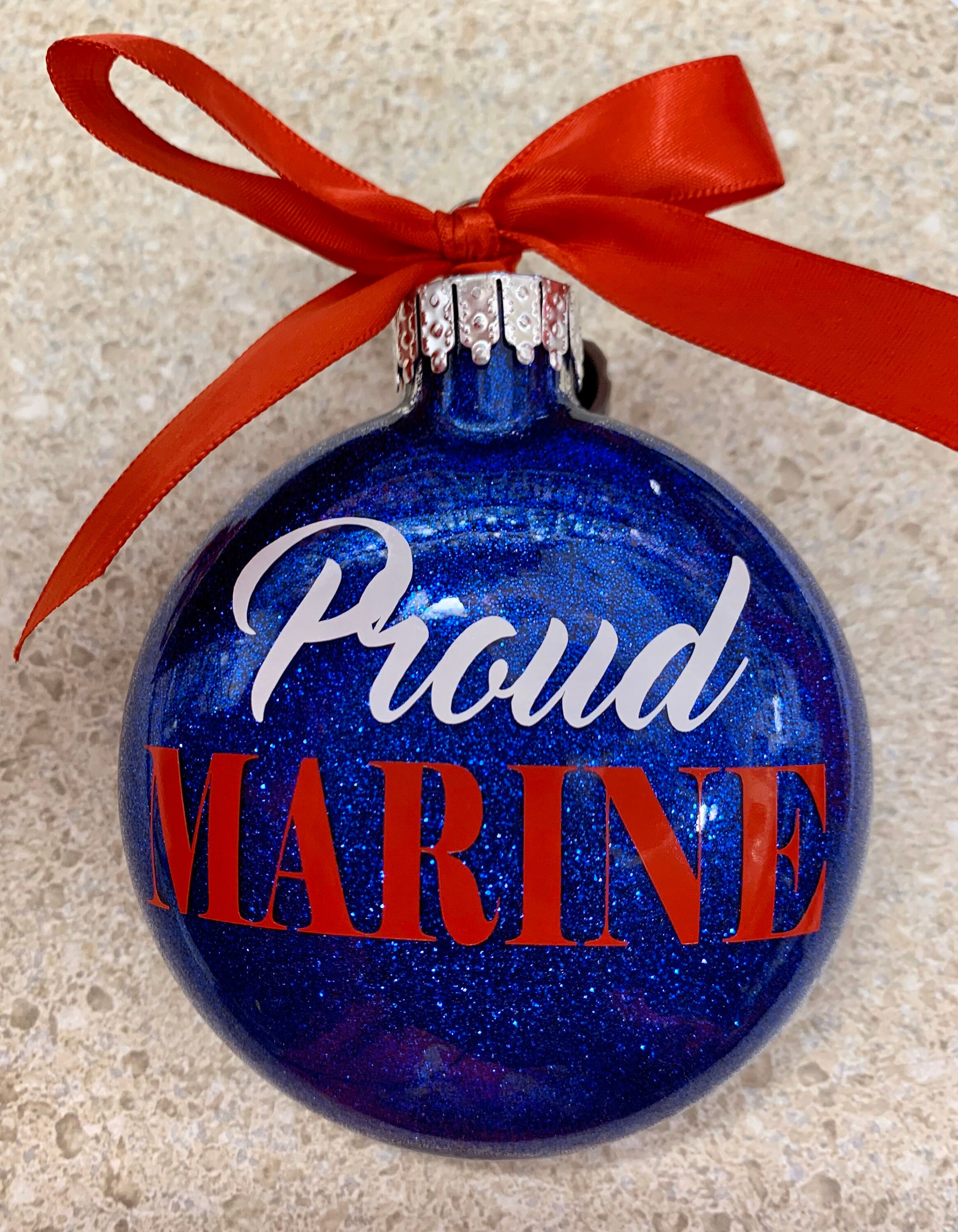 Navy, Marine, Coast Guard, Military ornaments, Glass Ornament ...