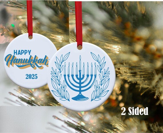 Personalized Hanukkah Ornament, Our First Hanukkah, Dreidel or Menorah Ornament, Baby Hanukkah Ornament, Hanukkah Gift For Baby, Hanukkah