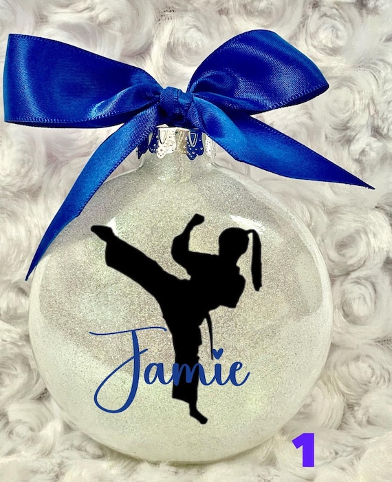 Karate Ornament, Karate Girl, Martial Arts, personalized 2022, black belt,  personalized Ornament, Christmas ornament