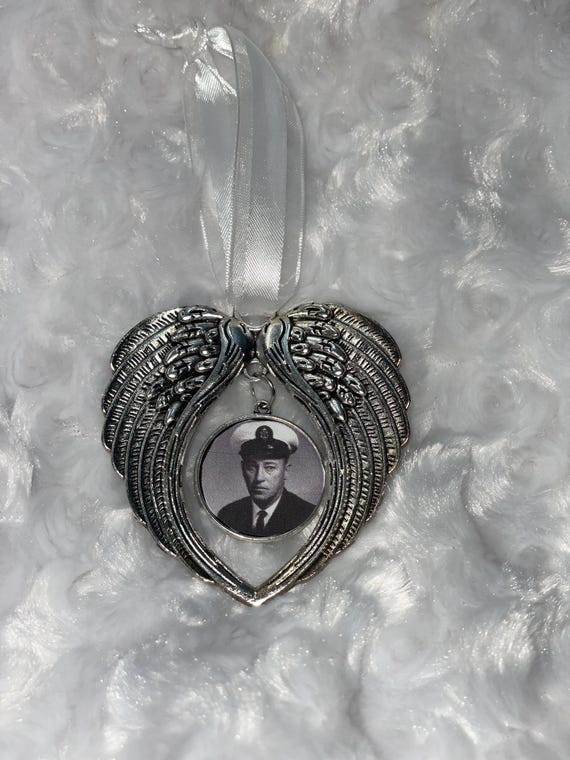 Memorial Christmas Tree Ornaments, In memory ornament, Christmas ornament, Memorial Gift, Photo Memorial Ornament, Wing Ornament
