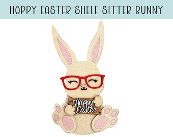 Easter Bunny Shelf Leaner SVG File, Laser Cut Sign (Digital Download)