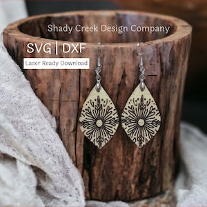 Fun Print Dangle Earring Laser Cut File/Digital Download Laser Cut File DXF SVG/Earrings/Fun Print Earring File for Laser Cutter