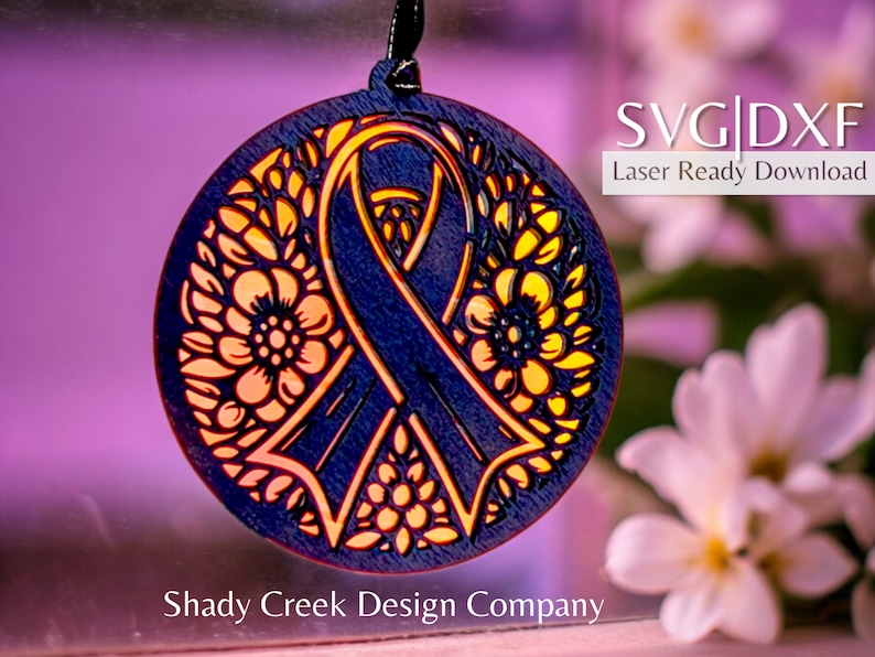 Cancer Ribbon Suncatcher: Laser Cut File SVG DXF (digital Download) - Etsy