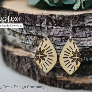 Fun Print Dangle Earring Laser Cut File/Digital Download Laser Cut File DXF SVG/Earrings/Fun Print Earring File for Laser Cutter
