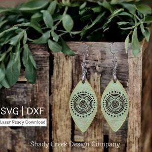 Fun Print Dangle Earring Laser Cut File/Digital Download Laser Cut File DXF SVG/Earrings/Fun Print Earring File for Laser Cutter