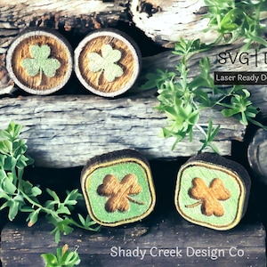Shamrock Stud Earrings/Clover Earrings/Spring Earring Cut Files for Laser SVG and DXF/Earring Laser File/Spring/Clover/St Patricks Day SVG