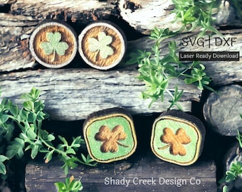 Shamrock Earrings Laser Cut File SVG DXF (Digital Download)