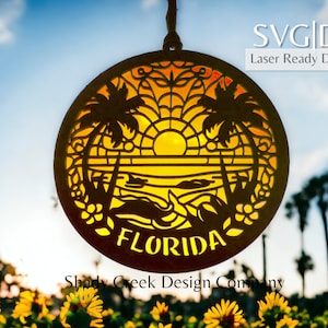 Florida Suncatcher Download Datei/Sofortiger Download Suncatcher/Florida Download Datei/ Laser Cut Zustand SVG DXF/Download Laser Florida Zustand