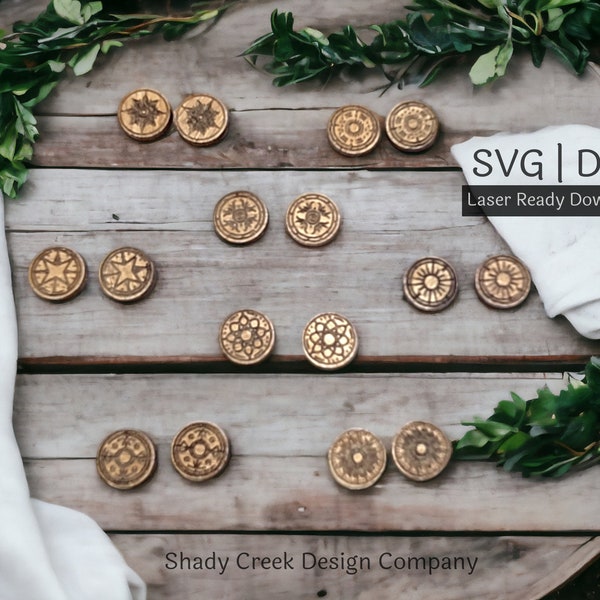 Edgy Stud Earring Bundle for Laser Cutter in SVG and DXF/Laser Cut Stud Earring File/Geometric Design Laser Cut Stud Earring File Download