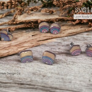 Rainbow Stud Earring SVG/Earrings for Laser Cutter/Stud Earrings/Stud Earring SVG/Earring Files for Laser Cutter/SVG Stud Earring File
