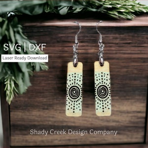 Fun Print Dangle Earring Laser Cut File/Digital Download Laser Cut File DXF SVG/Earrings/Fun Print Earring File for Laser Cutter