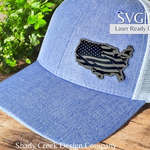US Flag America Hat Patch Laser File in DXF SVG/Laser Cut File Hat Patch/Laser Hat Instant download File/United State Flag Hat Download