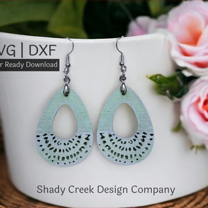 Fun Print Dangle Earring Laser Cut File/Digital Download Laser Cut File DXF SVG/Earrings/Fun Print Earring File for Laser Cutter