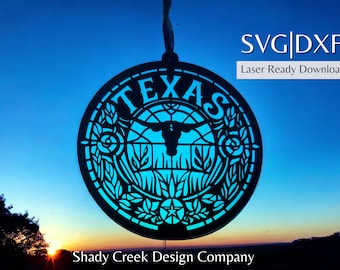 Texas Suncatcher Download File/Instant Download  Suncatcher/Outdoors Download File/ Laser Cut File SVG DXF/Texas State SVG File