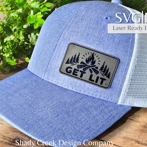 Obtener iluminado Camping Hat Patch Archivo láser en DXF SVG/Laser Cut File Hat Patch/Laser Hat Descarga instantánea Archivo/Outdoor Camping Descarga instantánea