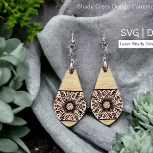 Fun Print Dangle Earring Laser Cut File/Digital Download Laser Cut File DXF SVG/Earrings/Fun Print Earring File for Laser Cutter